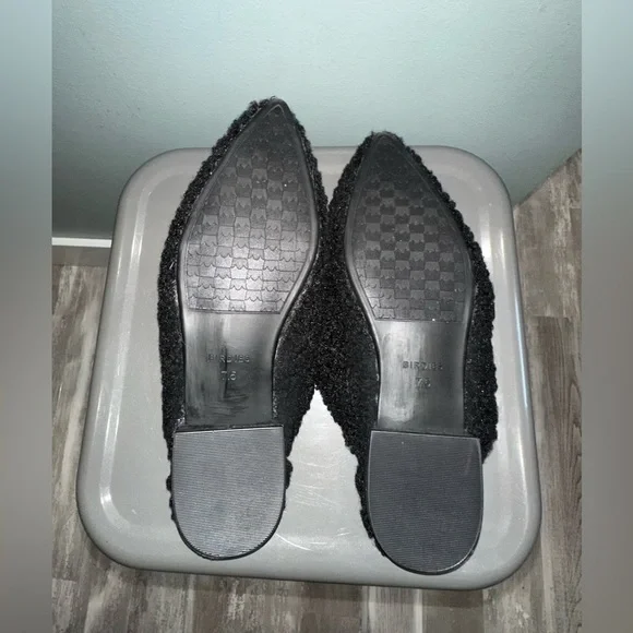 Birdies The Lark Black shearling fuzzy slide mules size 7.5 - Picture 6 of 6